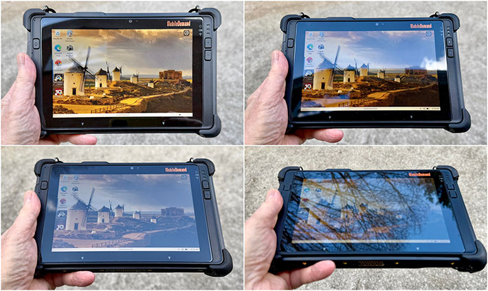 Viewing angle comparison of the MobileDemand xTablet T8655 display