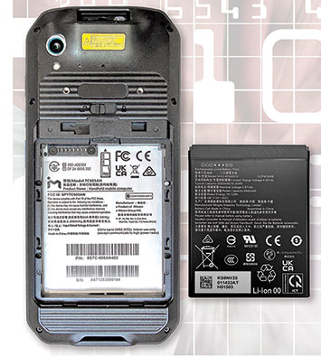 TC605 removable battery compartment